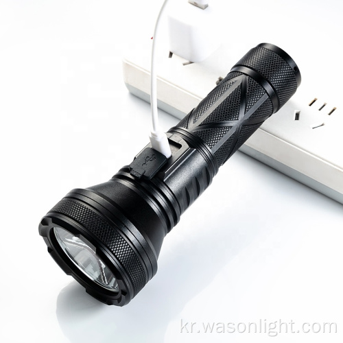 Wason 2023 High Beam Bright SST40 1200 Lumens 비상 및 실외 사용을위한 전술 충전식 토치 손전등